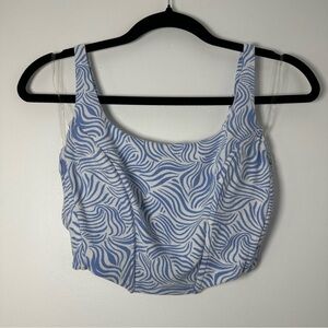 PacSun La Hearts Blue & White Cropped Corset Top Size Small